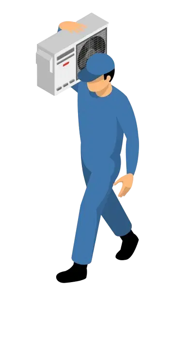 Man carrying AC Illustration